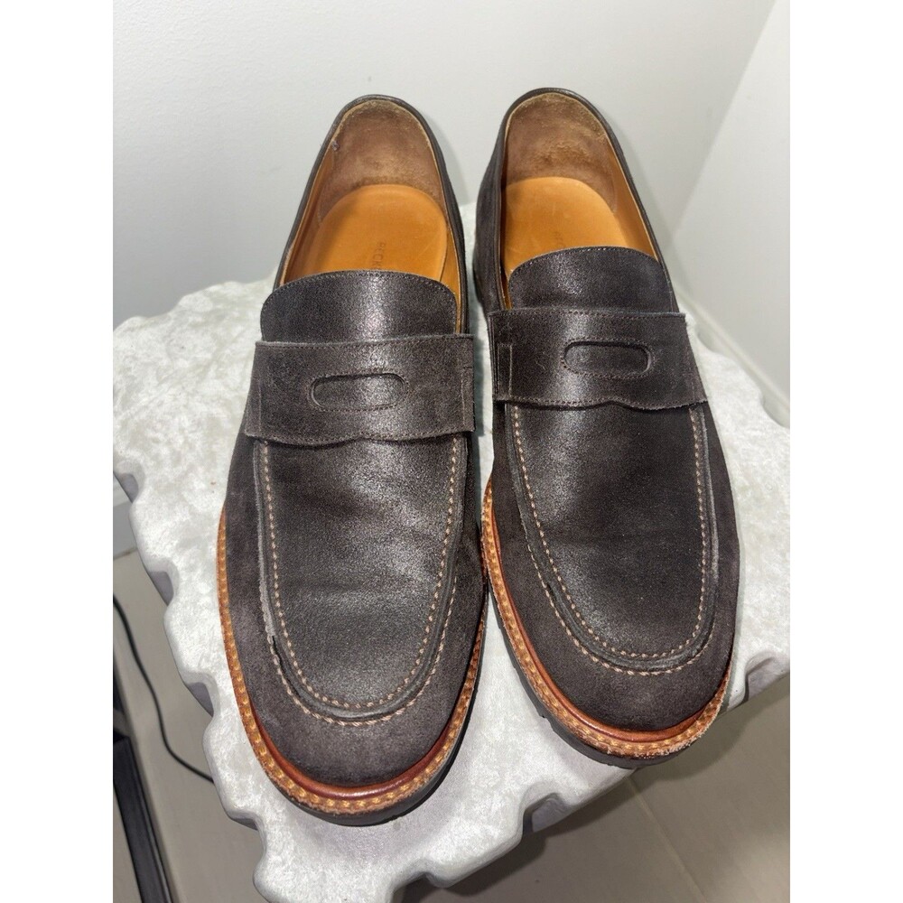 Beckett Simonon Fuentes Brown Suede Leather Welt Loafers Sz 11